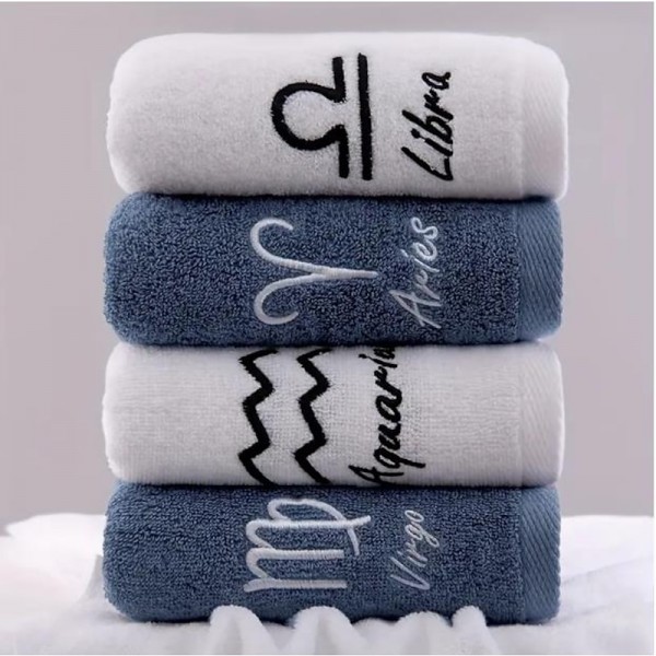 Constellation Towel 100% Cotton Towel Creative Couple Gift Thickened Sports Face Towel Pure Cotton Towel Constellation Towel 100% Cotton Towel Creative Couple Gift Thickened Sports Face Towel Pure Cotton Towel