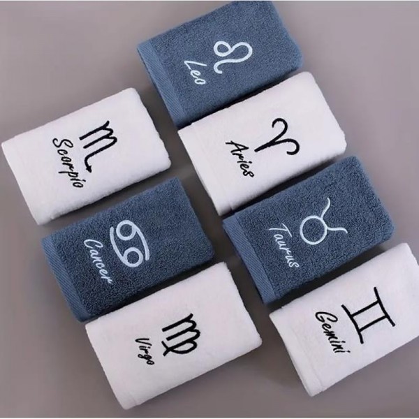 Constellation Towel 100% Cotton Towel Creative Couple Gift Thickened Sports Face Towel Pure Cotton Towel Constellation Towel 100% Cotton Towel Creative Couple Gift Thickened Sports Face Towel Pure Cotton Towel