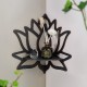Elegant Wooden Lotus Single Tier Wall Shelf for Home Decor and Storage