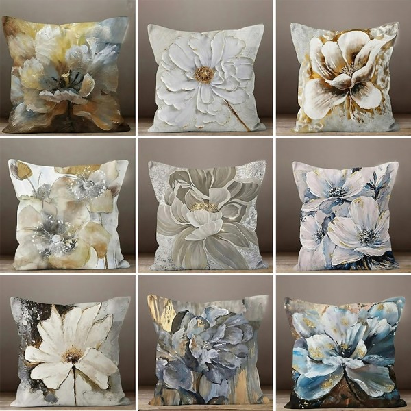 Blue Flower Double Side Pillow Cover 1PC Soft Decorative Square Cushion Case Pillowcase for Bedroom Livingroom Sofa Couch Chair Blue Flower Double Side Pillow Cover 1PC Soft Decorative Square Cushion Case Pillowcase for Bedroom Livingroom Sofa Couch Chair