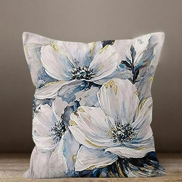 Blue Flower Double Side Pillow Cover 1PC Soft Decorative Square Cushion Case Pillowcase for Bedroom Livingroom Sofa Couch Chair Blue Flower Double Side Pillow Cover 1PC Soft Decorative Square Cushion Case Pillowcase for Bedroom Livingroom Sofa Couch Chair