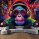 Blacklight Tapestry UV Reactive Glow in the Dark DJ Chimpanzees Animal Trippy Misty Nature Landscape Hanging Tapestry Wall Art Mural for Living Room Bedroom Blacklight Tapestry UV Reactive Glow in the Dark DJ Chimpanzees Animal Trippy Misty Nature Landscape Hanging Tapestry Wall Art Mural for Living Room Bedroom