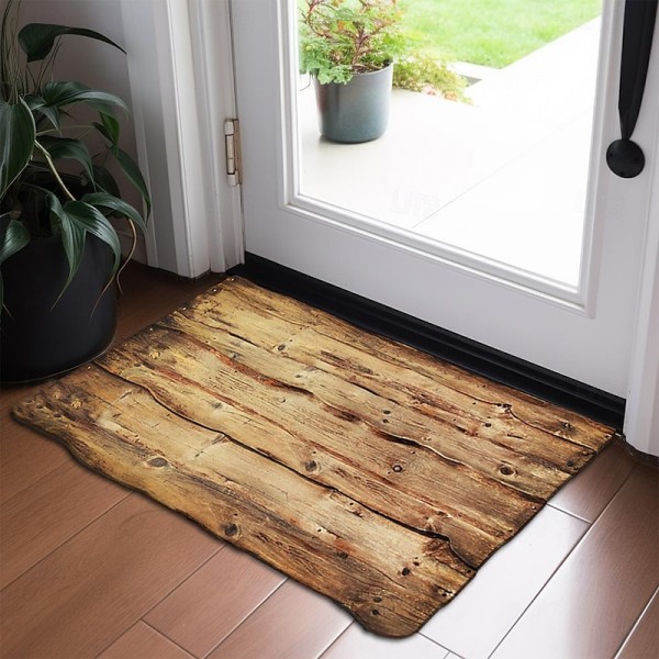Novelty Door Mat Floor Mat Non Slip Ring of Tree 3D Trunk Wooden Log Print Area Rug Bath Mat for Indoor Outdoor Patio Bedroom Kitchen Office