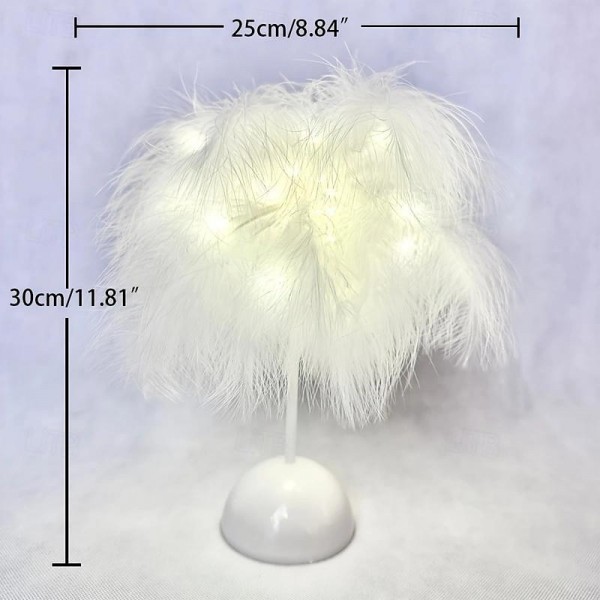 Enchanting LED Feather Lamp, 40-Head Sparkle, Copper Wire, Dreamlike Feather Accent - Creates Romantic Atmosphere, Ideal Table Decor, Soothing Night Light, Metal Base