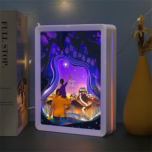 3D Paper Carving Lamp Ornaments Creative Father&#039;s Day Gifts Bedroom Night Light UsB Charging Led Paper Shadow CarvingLight Decoration