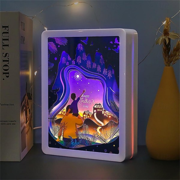 3D Paper Carving Lamp Ornaments Creative Father's Day Gifts Bedroom Night Light UsB Charging Led Paper Shadow CarvingLight Decoration 3D Paper Carving Lamp Ornaments Creative Father's Day Gifts Bedroom Night Light UsB Charging Led Paper Shadow CarvingLight Decoration