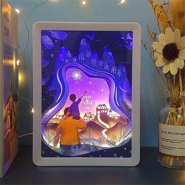 3D Paper Carving Lamp Ornaments Creative Father's Day Gifts Bedroom Night Light UsB Charging Led Paper Shadow CarvingLight Decoration 3D Paper Carving Lamp Ornaments Creative Father's Day Gifts Bedroom Night Light UsB Charging Led Paper Shadow CarvingLight Decoration