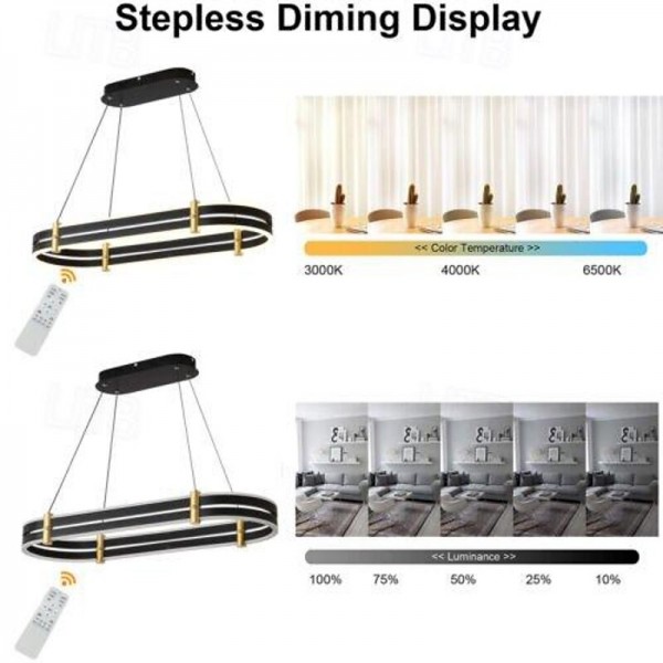 Dimmable Chandelier LED Pendant Lamp Modern Luxury Oval Ring Ceiling Light ONLY Dimmable with Remote Control 110-240V Dimmable Chandelier LED Pendant Lamp Modern Luxury Oval Ring Ceiling Light ONLY Dimmable with Remote Control 110-240V