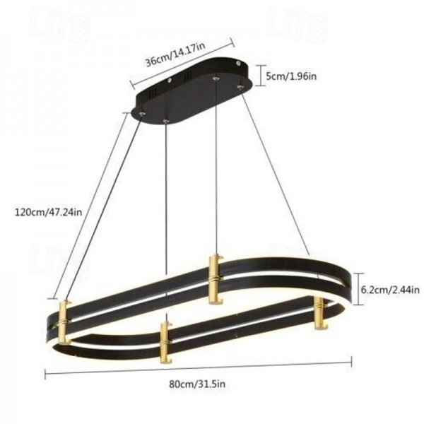 Dimmable Chandelier LED Pendant Lamp Modern Luxury Oval Ring Ceiling Light ONLY Dimmable with Remote Control 110-240V Dimmable Chandelier LED Pendant Lamp Modern Luxury Oval Ring Ceiling Light ONLY Dimmable with Remote Control 110-240V