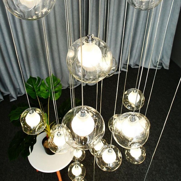 Long Chandeliers for High Ceilings,Modern Crystal Balls Pendant Light,Globe Raindrop Drop Lamp,Hanging Flush Mount Lighting Fixtures for Spiral Staircase,Foyer,Entrywa Long Chandeliers for High Ceilings,Modern Crystal Balls Pendant Light,Globe Raindrop Drop Lamp,Hanging Flush Mount Lighting Fixtures for Spiral Staircase,Foyer,Entrywa