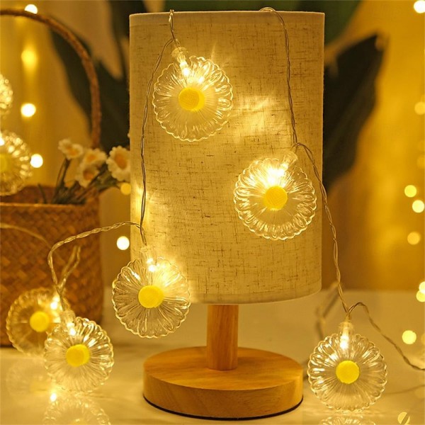 Led Daisy String Light Mini Fairy Garland Light String Battery Operated, Night Light White Light Warm Luster Light String Room Garden Courtyard Balcony Decoration Hanging Light 1.5M 10LED/3M 20LED Led Daisy String Light Mini Fairy Garland Light String Battery Operated, Night Light White Light Warm Luster Light String Room Garden Courtyard Balcony Decoration Hanging Light 1.5M 10LED/3M 20LED