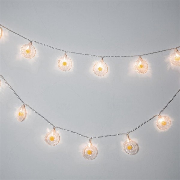 Led Daisy String Light Mini Fairy Garland Light String Battery Operated, Night Light White Light Warm Luster Light String Room Garden Courtyard Balcony Decoration Hanging Light 1.5M 10LED/3M 20LED Led Daisy String Light Mini Fairy Garland Light String Battery Operated, Night Light White Light Warm Luster Light String Room Garden Courtyard Balcony Decoration Hanging Light 1.5M 10LED/3M 20LED