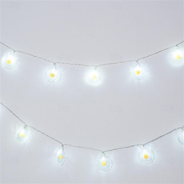 Led Daisy String Light Mini Fairy Garland Light String Battery Operated, Night Light White Light Warm Luster Light String Room Garden Courtyard Balcony Decoration Hanging Light 1.5M 10LED/3M 20LED Led Daisy String Light Mini Fairy Garland Light String Battery Operated, Night Light White Light Warm Luster Light String Room Garden Courtyard Balcony Decoration Hanging Light 1.5M 10LED/3M 20LED