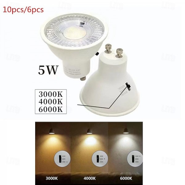 6/10pcs Dimmable Gu10 LED Bulbs, LED Downlight Spotlight 38 Degree Energy Saving Light Bulbs 220~240V Indoor Lighting 6/10pcs Dimmable Gu10 LED Bulbs, LED Downlight Spotlight 38 Degree Energy Saving Light Bulbs 220~240V Indoor Lighting