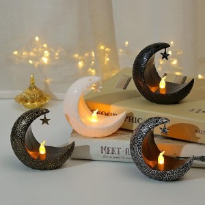 LED Star Moon Candle Light Eid al-Fitr Mubarak Festival Decor Night Light Muslim Holiday Home Decoration Lantern