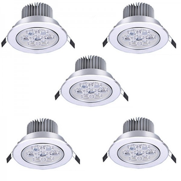 5pcs 7 W LED Spotlight LED Ceilling Light Recessed Downlight 7 LED Beads High Power LED Decorative Warm White Cold White 85-265 V / RoHS / 90 5pcs 7 W LED Spotlight LED Ceilling Light Recessed Downlight 7 LED Beads High Power LED Decorative Warm White Cold White 85-265 V / RoHS / 90