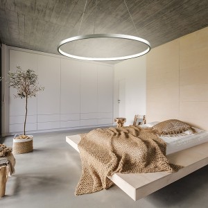 1-Light 60cm 24“ LED Pendant Light Metal Acrylic Circle Design Chrome Modern Contemporary 110-120V 220-240V
