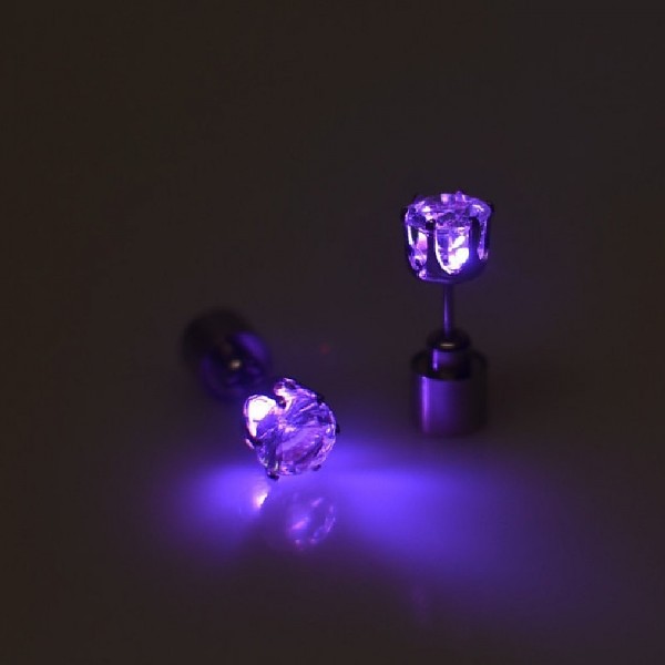 2PCS LED Earring Light Up Crown Glowing Crystal Stainless Ear Drop Ear Stud Earring Jewelry 2PCS LED Earring Light Up Crown Glowing Crystal Stainless Ear Drop Ear Stud Earring Jewelry