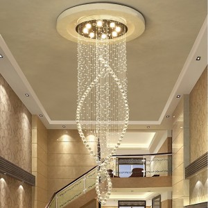 8-Light 60 cm Line Design Modern Pendant Light Crystal Bulb Included Designers Chandelier Metal Electroplated Chic Modern Living Room（Bulb not included ）
