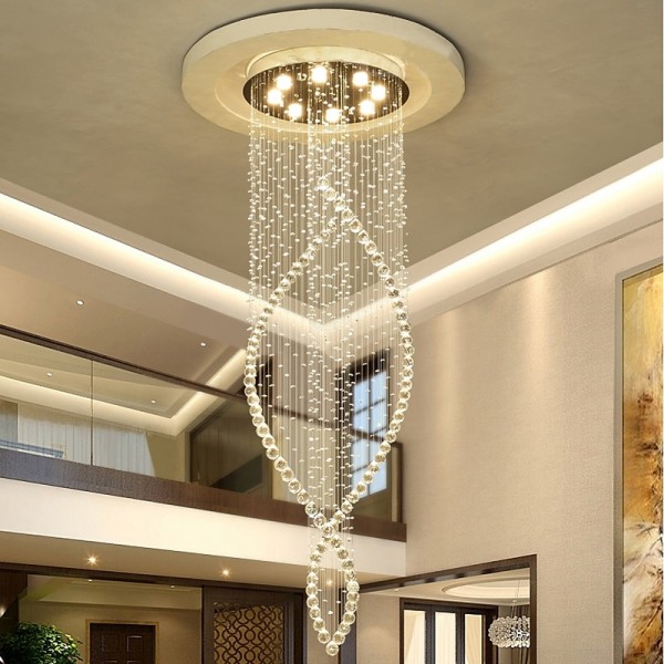 8-Light 60 cm Line Design Modern Pendant Light Crystal Bulb Included Designers Chandelier Metal Electroplated Chic Modern Living Room(Bulb not included ) 8-Light 60 cm Line Design Modern Pendant Light Crystal Bulb Included Designers Chandelier Metal Electroplated Chic Modern Living Room(Bulb not included )