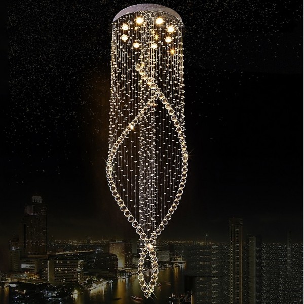 8-Light 60 cm Line Design Modern Pendant Light Crystal Bulb Included Designers Chandelier Metal Electroplated Chic Modern Living Room(Bulb not included ) 8-Light 60 cm Line Design Modern Pendant Light Crystal Bulb Included Designers Chandelier Metal Electroplated Chic Modern Living Room(Bulb not included )
