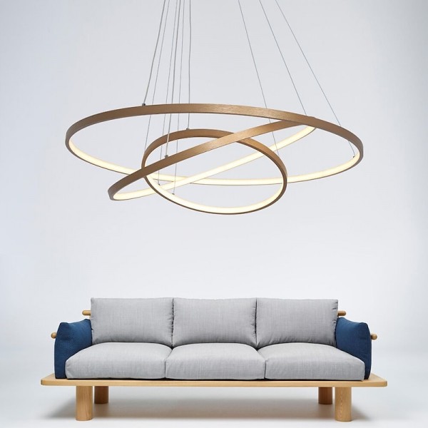 3-Light LED Pendant Light 80/60/40cm Circle Matte Brushed Design Gold Aluminum Painted Finishes Modern Dining Living Room Lights ONLY DIMMABLE WITH REMOTE CONTROL 3-Light LED Pendant Light 80/60/40cm Circle Matte Brushed Design Gold Aluminum Painted Finishes Modern Dining Living Room Lights ONLY DIMMABLE WITH REMOTE CONTROL