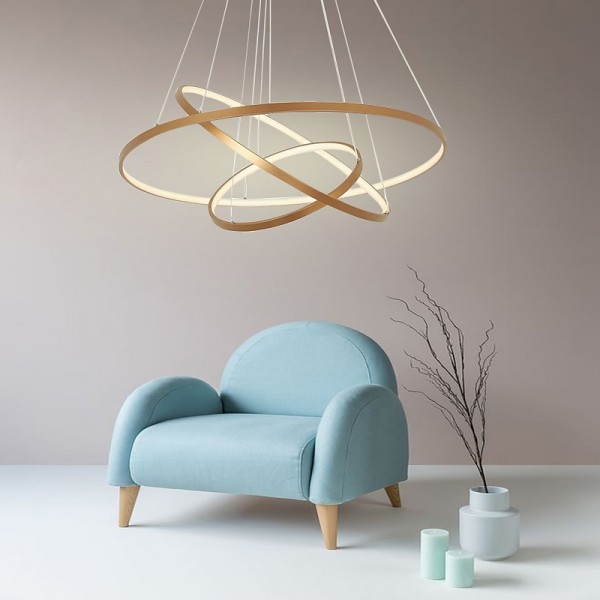 3-Light LED Pendant Light 80/60/40cm Circle Matte Brushed Design Gold Aluminum Painted Finishes Modern Dining Living Room Lights ONLY DIMMABLE WITH REMOTE CONTROL 3-Light LED Pendant Light 80/60/40cm Circle Matte Brushed Design Gold Aluminum Painted Finishes Modern Dining Living Room Lights ONLY DIMMABLE WITH REMOTE CONTROL