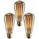 3pcs 40W Edison Vintage Incandescent Light Bulb Dimmable E26 E27 ST64 Candelabra Filament Amber Warm White for Lighting Fixture 220-240V 3pcs 40W Edison Vintage Incandescent Light Bulb Dimmable E26 E27 ST64 Candelabra Filament Amber Warm White for Lighting Fixture 220-240V