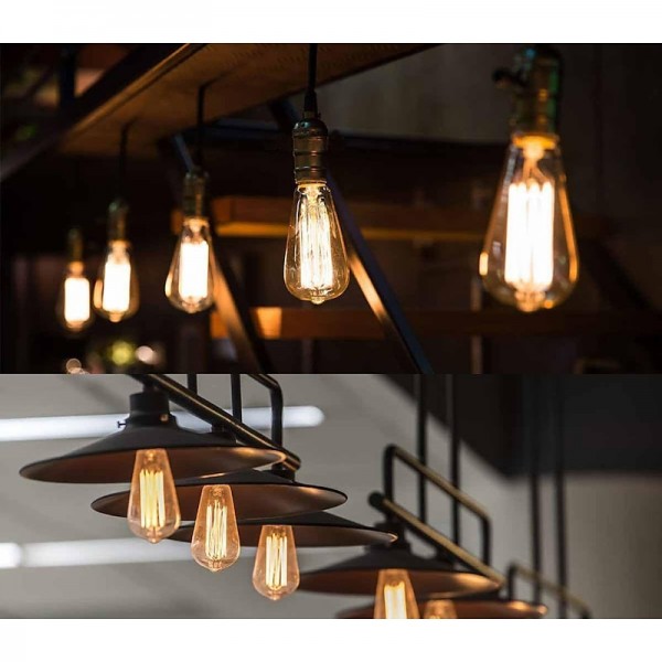 3pcs 40W Edison Vintage Incandescent Light Bulb Dimmable E26 E27 ST64 Candelabra Filament Amber Warm White for Lighting Fixture 220-240V 3pcs 40W Edison Vintage Incandescent Light Bulb Dimmable E26 E27 ST64 Candelabra Filament Amber Warm White for Lighting Fixture 220-240V