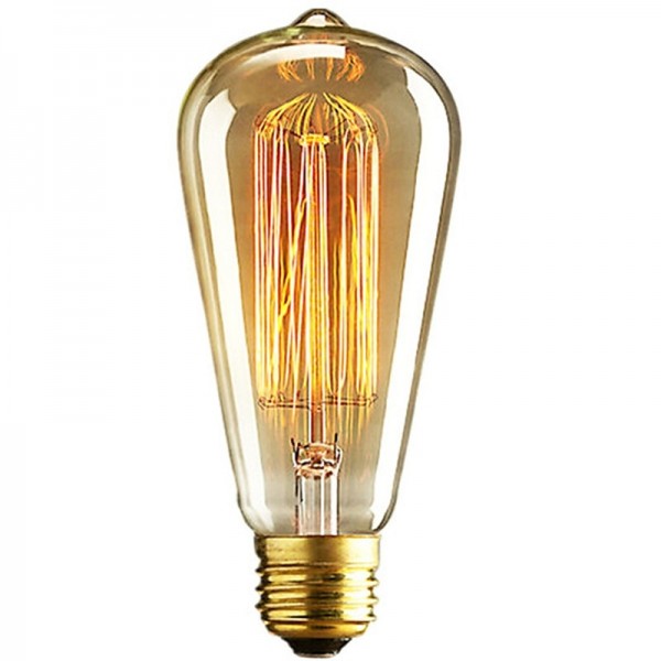 3pcs 40W Edison Vintage Incandescent Light Bulb Dimmable E26 E27 ST64 Candelabra Filament Amber Warm White for Lighting Fixture 220-240V 3pcs 40W Edison Vintage Incandescent Light Bulb Dimmable E26 E27 ST64 Candelabra Filament Amber Warm White for Lighting Fixture 220-240V