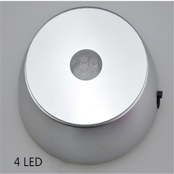 4LEDs Luminous Base Light Crystal Glass Transparent Objects Display Laser Colorful Round Stand Base for Cocktail 4LEDs Luminous Base Light Crystal Glass Transparent Objects Display Laser Colorful Round Stand Base for Cocktail