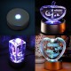 4LEDs Luminous Base Light Crystal Glass Transparent Objects Display Laser Colorful Round Stand Base for Cocktail 4LEDs Luminous Base Light Crystal Glass Transparent Objects Display Laser Colorful Round Stand Base for Cocktail
