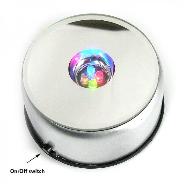 4LEDs Luminous Base Light Crystal Glass Transparent Objects Display Laser Colorful Round Stand Base for Cocktail 4LEDs Luminous Base Light Crystal Glass Transparent Objects Display Laser Colorful Round Stand Base for Cocktail