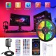 LED Smart Strip Lights 20m RGB Music Sync 12V Waterproof LED Strip 2835 SMD Color Changing LED Light with Bluetooth Controller Adapter for Bedroom Home TV Back Light DIY Decor
