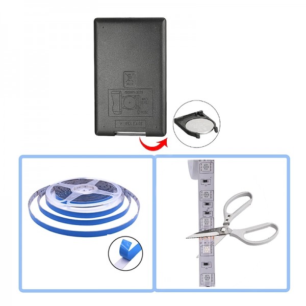 LED Smart Strip Lights 20m RGB Music Sync 12V Waterproof LED Strip 2835 SMD Color Changing LED Light with Bluetooth Controller Adapter for Bedroom Home TV Back Light DIY Decor