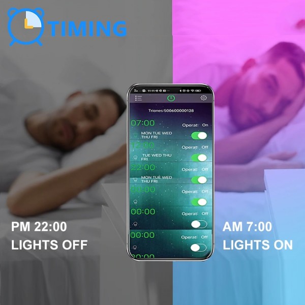 LED Smart Strip Lights 20m RGB Music Sync 12V Waterproof LED Strip 2835 SMD Color Changing LED Light with Bluetooth Controller Adapter for Bedroom Home TV Back Light DIY Decor