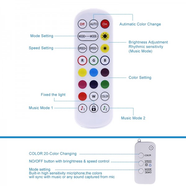 LED Smart Strip Lights 20m RGB Music Sync 12V Waterproof LED Strip 2835 SMD Color Changing LED Light with Bluetooth Controller Adapter for Bedroom Home TV Back Light DIY Decor