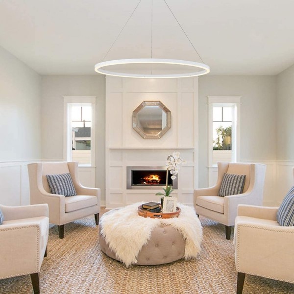 LED Pendant Light 40/60/80cm 1-Light Ring Circle Design Dimmable Aluminum Painted Finishes Luxurious Modern Style Dining Room Bedroom Pendant Lamps 110-240V ONLY DIMMABLE WITH REMOTE CONTROL LED Pendant Light 40/60/80cm 1-Light Ring Circle Design Dimmable Aluminum Painted Finishes Luxurious Modern Style Dining Room Bedroom Pendant Lamps 110-240V ONLY DIMMABLE WITH REMOTE CONTROL
