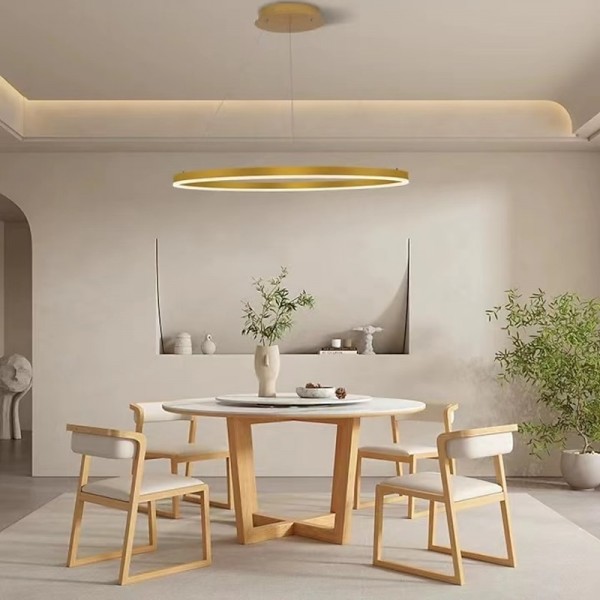 LED Pendant Light 40/60/80cm 1-Light Ring Circle Design Dimmable Aluminum Painted Finishes Luxurious Modern Style Dining Room Bedroom Pendant Lamps 110-240V ONLY DIMMABLE WITH REMOTE CONTROL LED Pendant Light 40/60/80cm 1-Light Ring Circle Design Dimmable Aluminum Painted Finishes Luxurious Modern Style Dining Room Bedroom Pendant Lamps 110-240V ONLY DIMMABLE WITH REMOTE CONTROL