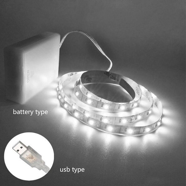 LED Light Strips USB Interface or AA Battery Box Power Supply Flexible 2835 SMD Per Meter 60 LEDs 8mm Warm White Cold White 5V LED Light Strip LED Light Strips USB Interface or AA Battery Box Power Supply Flexible 2835 SMD Per Meter 60 LEDs 8mm Warm White Cold White 5V LED Light Strip