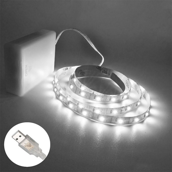 LED Light Strips USB Interface or AA Battery Box Power Supply Flexible 2835 SMD Per Meter 60 LEDs 8mm Warm White Cold White 5V LED Light Strip LED Light Strips USB Interface or AA Battery Box Power Supply Flexible 2835 SMD Per Meter 60 LEDs 8mm Warm White Cold White 5V LED Light Strip