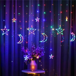 Ramadan Eid Lights Moon Star LED Curtain Light 220V 3M Fairy Tale String Lights Eid al-Fitr Home Ramadan Festival Decoration Holiday Lighting Wedding Decoration Ramadan Eid Lights Moon Star LED Curtain Light 220V 3M Fairy Tale String Lights Eid al-Fitr Home Ramadan Festival Decoration Holiday Lighting Wedding Decoration