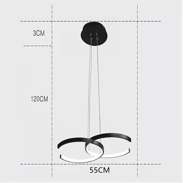 55cm LED Dimmable Pendant Light Nordic Black Gold Chandelier Aluminum Sputnik Painted Finishes LED Nordic Style 220-240V 55cm LED Dimmable Pendant Light Nordic Black Gold Chandelier Aluminum Sputnik Painted Finishes LED Nordic Style 220-240V