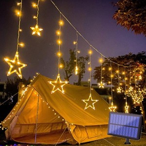 Ramadan Eid Lights Outdoor Solar LED String Light Curtain Light Waterproof 3.5M Fairy Decoration Star Atmosphere Lighting for Wedding Garden Patio Yard Decor Colorful Lamp with Remote Controller Ramadan Eid Lights Outdoor Solar LED String Light Curtain Light Waterproof 3.5M Fairy Decoration Star Atmosphere Lighting for Wedding Garden Patio Yard Decor Colorful Lamp with Remote Controller