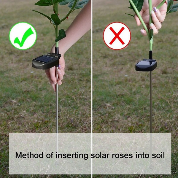 Outdoor Solar Lights Outdoor Light Solar LED Lawn Lamp Rose Shape Waterproof Lawn Lights Wedding Garden Patio Decoration Trail LED Landscape Lamp LED Solar Garden Light