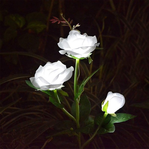 Outdoor Solar Lights Outdoor Light Solar LED Lawn Lamp Rose Shape Waterproof Lawn Lights Wedding Garden Patio Decoration Trail LED Landscape Lamp LED Solar Garden Light