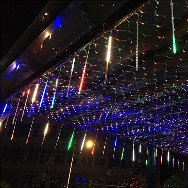 Outdoor Solar LED Meteor Shower Rain Lights Holiday String Lights Waterproof Garden Light 8 Tubes 144 Leds For Garden Tree Colorful  Decoration Landscape Lighting Outdoor Solar LED Meteor Shower Rain Lights Holiday String Lights Waterproof Garden Light 8 Tubes 144 Leds For Garden Tree Colorful  Decoration Landscape Lighting