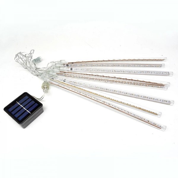 Outdoor Solar LED Meteor Shower Rain Lights Holiday String Lights Waterproof Garden Light 8 Tubes 144 Leds For Garden Tree Colorful  Decoration Landscape Lighting Outdoor Solar LED Meteor Shower Rain Lights Holiday String Lights Waterproof Garden Light 8 Tubes 144 Leds For Garden Tree Colorful  Decoration Landscape Lighting
