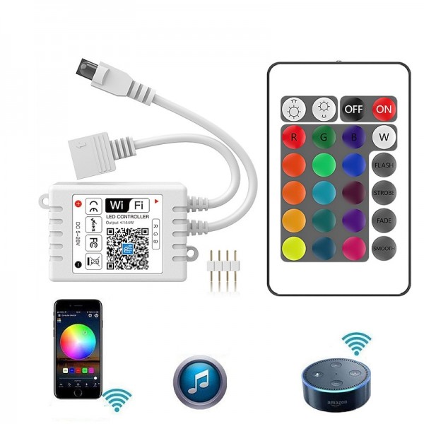 Neon Rope Smart RGB LED Light Strip Kit Work with Alexa Google 3M 12V RGB WIFI 5M 2*5M WiFi Phone App Control Including Adapter Kit Suitable for DIY Installation Neon Rope Smart RGB LED Light Strip Kit Work with Alexa Google 3M 12V RGB WIFI 5M 2*5M WiFi Phone App Control Including Adapter Kit Suitable for DIY Installation