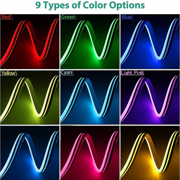 Neon Rope Smart RGB LED Light Strip Kit Work with Alexa Google 3M 12V RGB WIFI 5M 2*5M WiFi Phone App Control Including Adapter Kit Suitable for DIY Installation Neon Rope Smart RGB LED Light Strip Kit Work with Alexa Google 3M 12V RGB WIFI 5M 2*5M WiFi Phone App Control Including Adapter Kit Suitable for DIY Installation